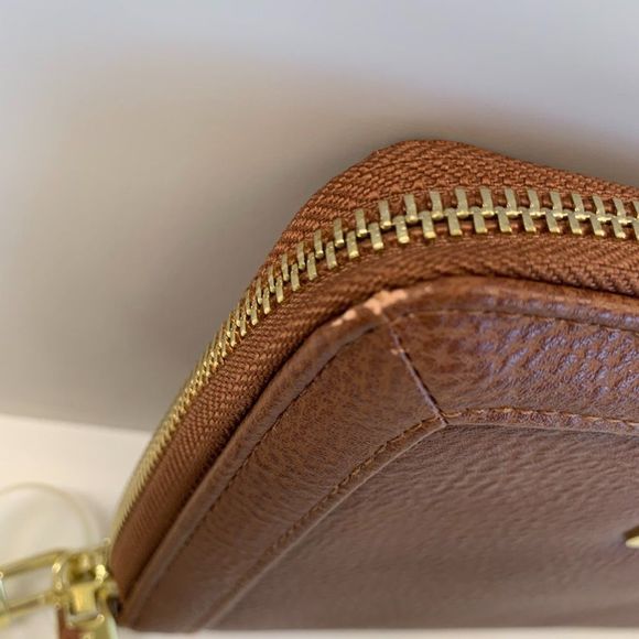 Steve Madden Cognac Zip Around Wristlet / Wallet / Clutch - Picture 7 of 7